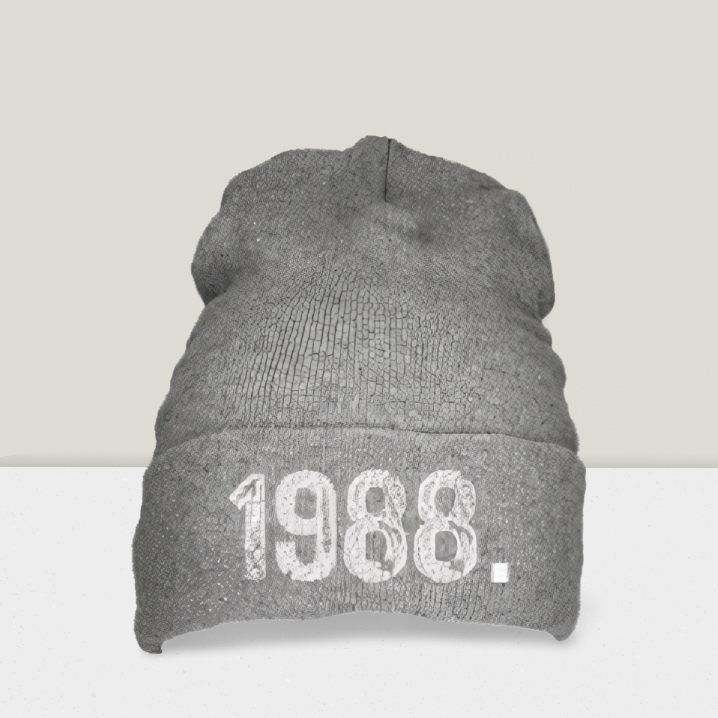 1988. EMBROIDERED BEANIE — GREY