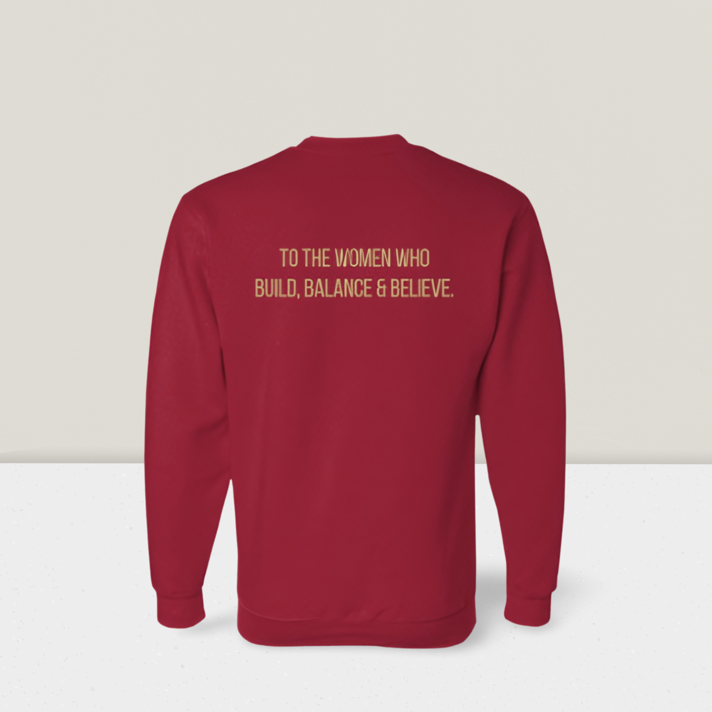 “GIVE CREDIT” SWEATSHIRT — CARDINAL RED